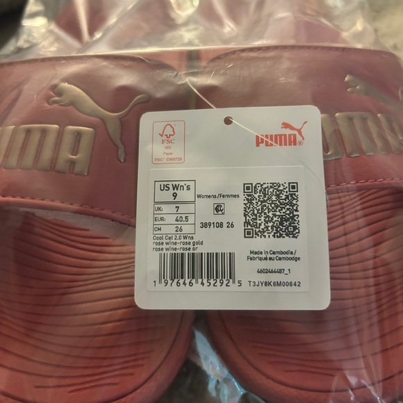 NWT Rose Pink Puma Slides - Picture 3 of 3